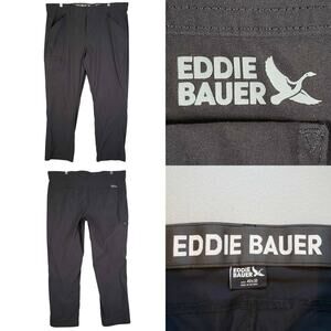 Eddie Bauer Pants Men’s Size 40x30 Black Straight Leg Flat Front Rainer Tech
